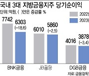 '아, 충당금'…3대 지방금융지주 나란히 '역성장'