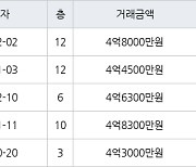 수원 화서동 화서역 블루밍푸른숲아파트 59㎡ 4억8000만원에 거래