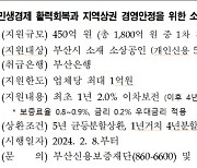 부산시, 지역 은행·신보와 힘 합쳐 특별자금 1800억 원 소상공인에 대출, 이자 지원