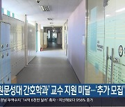 ‘창원문성대 간호학과’ 교수 지원 미달…‘추가 모집’