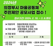 의정부시, 2024년 마을공동체 주민제안 공모사업 접수