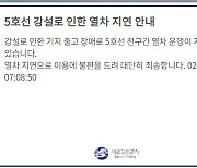 [속보]서울교통공사 "강설로 5호선 전 구간 열차 운행 지연"