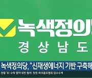 녹색정의당 “신재생에너지 기반 구축해야”