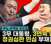 ‘3무’ 대통령 3연속 입틀막, 심판 민심에 부채질 [논썰]