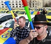 ROMANIA PROTEST TAXI DRIVERS