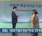 KBS, ‘184회 이달의 방송기자상’ 3개 부문 수상