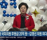 경남 국회의원 후원금 20억 원…김영선 의원 최다