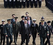 학군장교 임관식 참석하는 윤석열 대통령