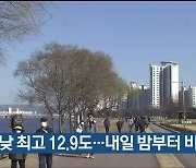 울산 오늘 낮 최고 12.9도…내일 밤부터 비