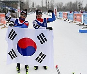 동계 데플림픽 크로스컨트리스키 여자 팀 스프린트 3위 김관과 이선주