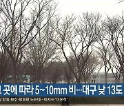 흐리고 곳에 따라 5~10mm 비…대구 낮 13도