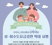 구리시 다자녀 가구 상·하수도 요금 감면 대상확대…‘3자녀→2자녀’