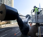 봄맞이 올림픽 조형물 세척