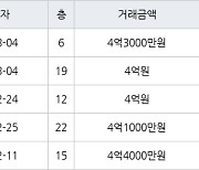 수원 율전동 율전밤꽃마을뜨란채 84㎡ 4억3000만원에 거래