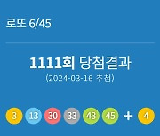 1111회 로또 당첨번호조회, 로또 당첨확률 통계