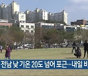 광주·전남 낮 기온 20도 넘어 포근…내일 비