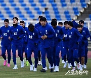 본격 훈련 시작하는 한국축구대표팀 [포토]