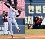 '이 한 몸 바쳐서!' 몸까지 내던진 잠실예수의 투혼, 역시 MLB 1라운드 유격수 출신...수비본능이 어디 가나[잠실 현장]