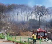 광주 동구 야산서 화재 발생…진화 작업 중