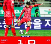 '손흥민 선제골 작렬!' 위기의 한국, 태국에 1-0 리드→분위기 반전 성공(전반 종료)