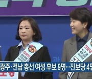 광주·전남 총선 여성 후보 9명…진보당 4명 최다