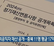고위공직자 재산 공개…충북 11명 평균 17억 원