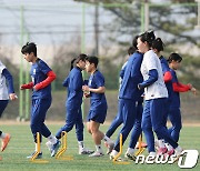 여자 축구대표팀 '실전 같은 훈련'