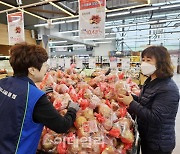 [포토] 농협하나로마트 사과 참외 대파 할인판매