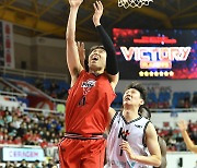 [JB포토] 현대모비스 이우석 '골밑 공격'