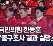 출구조사 결과에 충격받은 與… 10분 만에 자리 뜬 한동훈 “실망스럽다”