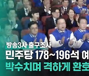 [영상] 환호와 침묵....출구조사 결과에 엇갈린 여야 지도부 반응