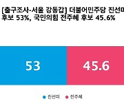 [출구조사-서울 강동갑] 더불어민주당 진선미 53%, 국민의힘 전주혜 45.6%