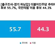 [출구조사-경기 하남갑] 더불어민주당 추미애 55.7%, 국민의힘 이용 44.3%