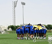 훈련하는 U-23 축구대표팀