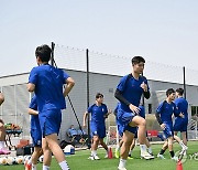 훈련하는 U-23 축구대표팀