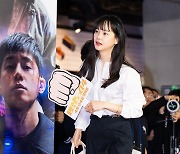 [T포토] 윤승아 '김무열에게 한 걸음'