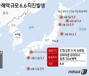 [그래픽] 일본 오이타 해역 규모 6.6 지진 발생