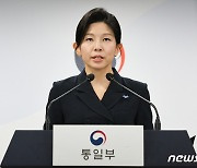 통일부 정례브리핑하는 김인애 부대변인