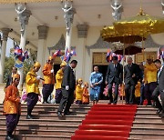[포토] 노로돔 캄보디아 국왕 라오스 주석 환영식