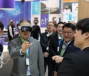 '딥파인 가상현실(VR) 프로그램' 체험하는 구자은 회장