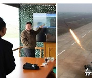 北 "새로운 기술 도입된 240㎜ 방사포탄 검수시험사격 진행"…김정은 참관