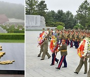 조선인민혁명군 창건 92주년 경축하는 북한 무력기관 장병들
