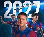 [오피셜] '우리 팀의 미래는 너다' 바르셀로나, 07년생 초신성 DF와 2027년까지 재계약...바이아웃 7370억