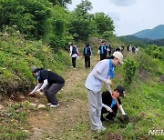 경남·경산 대학생봉사단 연합 나무심기 활동 구슬땀