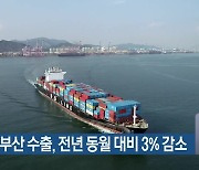 지난달 부산 수출, 전년 동월 대비 3% 감소