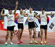 한국남자 400ｍ 계주, 아시아릴레이 2위…올림픽행 도전 이어가