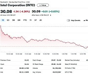 엔비디아 인텔 대신 다우 편입 가능성 커져…인텔 4.26% 급락