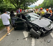 교차로서 9중 추돌사고 '아찔'..60대 운전자 "저혈당 쇼크"