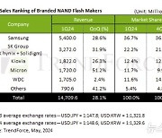 AI서버용 SSD 주문 급증에 1분기 낸드 시장 28%↑…"2분기도 성장"