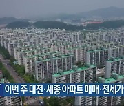 이번 주 대전·세종 아파트 매매·전세가 하락